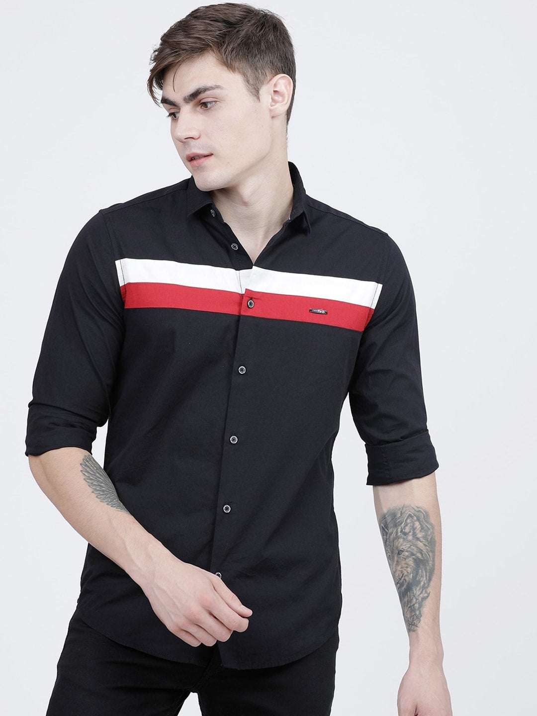 Shop Men Color Block Shirt Online.