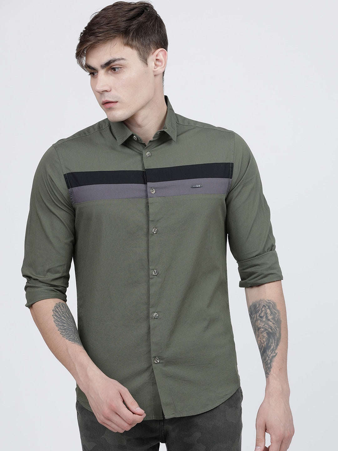 Shop Men Color Block Shirt Online.