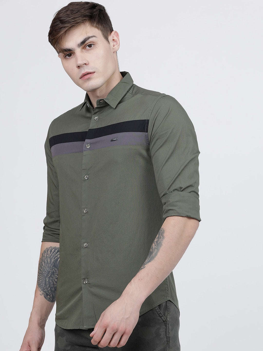 Shop Men Color Block Shirt Online.