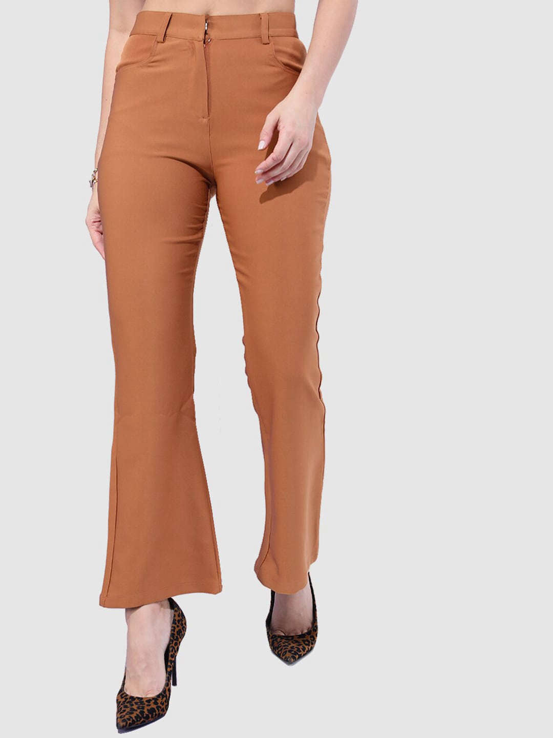 Shop Women Solid Bootcut Pant Online.