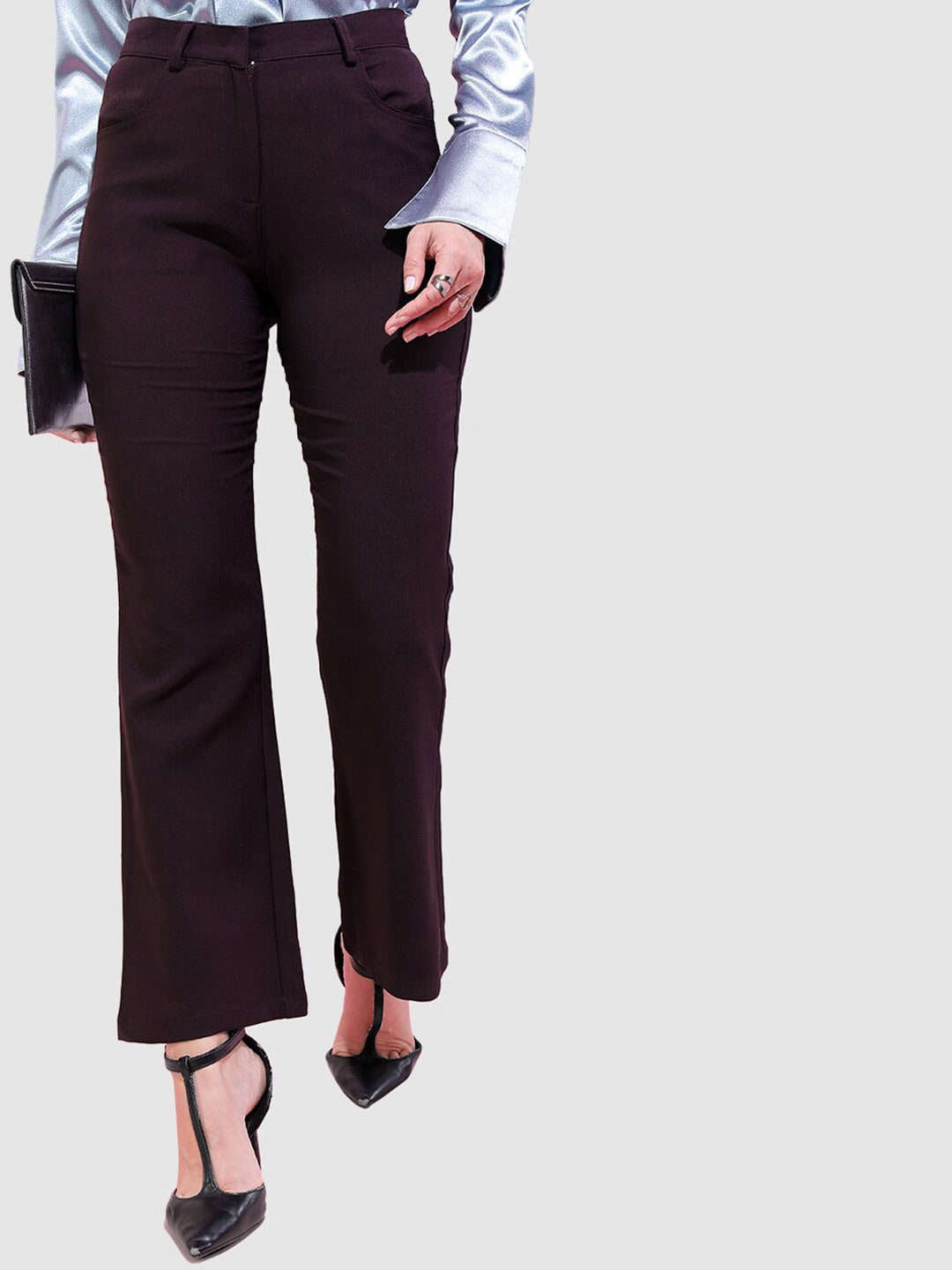 Shop Women Solid Bootcut Pant Online.