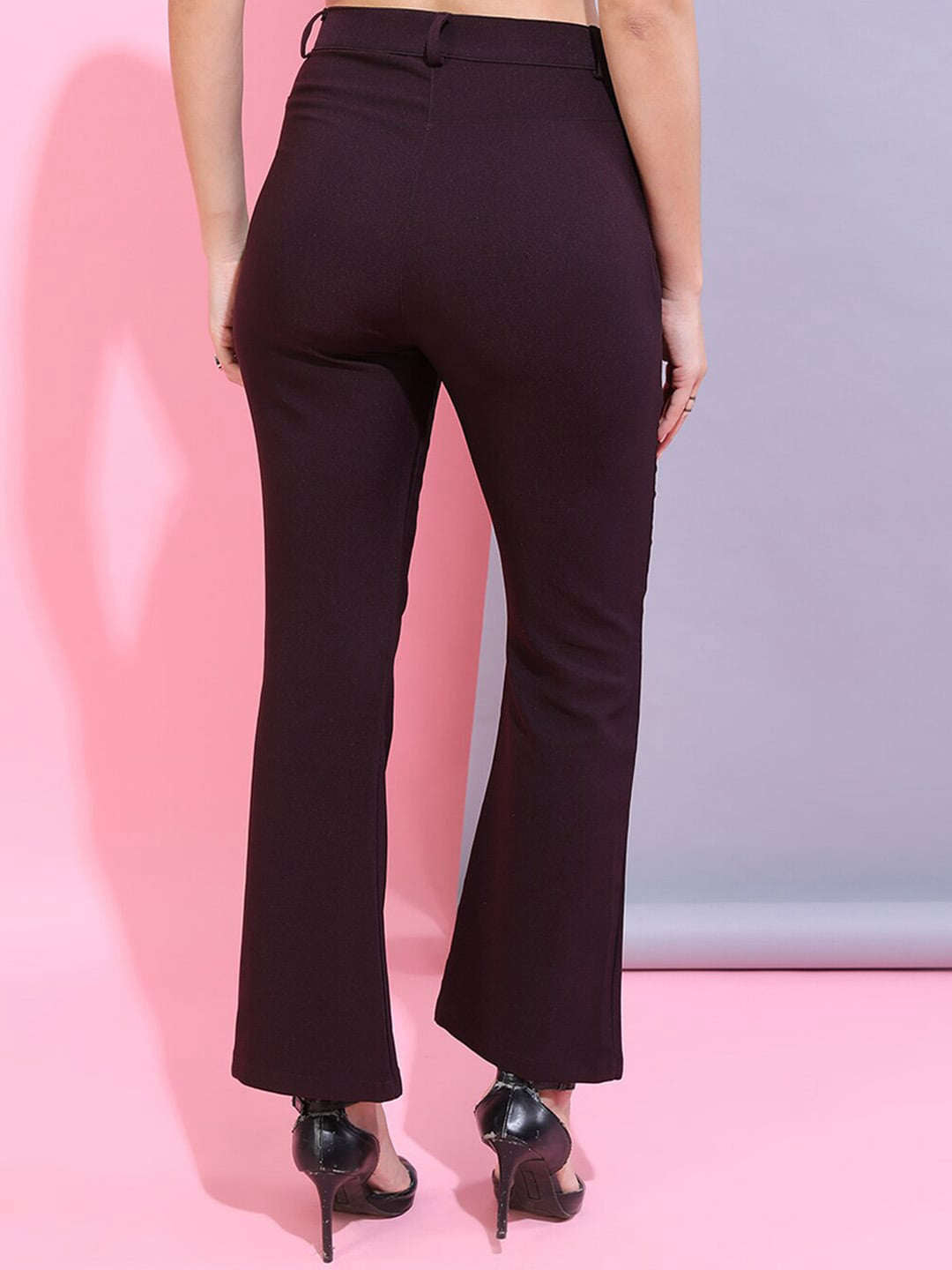 Shop Women Solid Bootcut Pant Online.