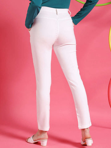 Shop Women Solid Tapered Pant Online.