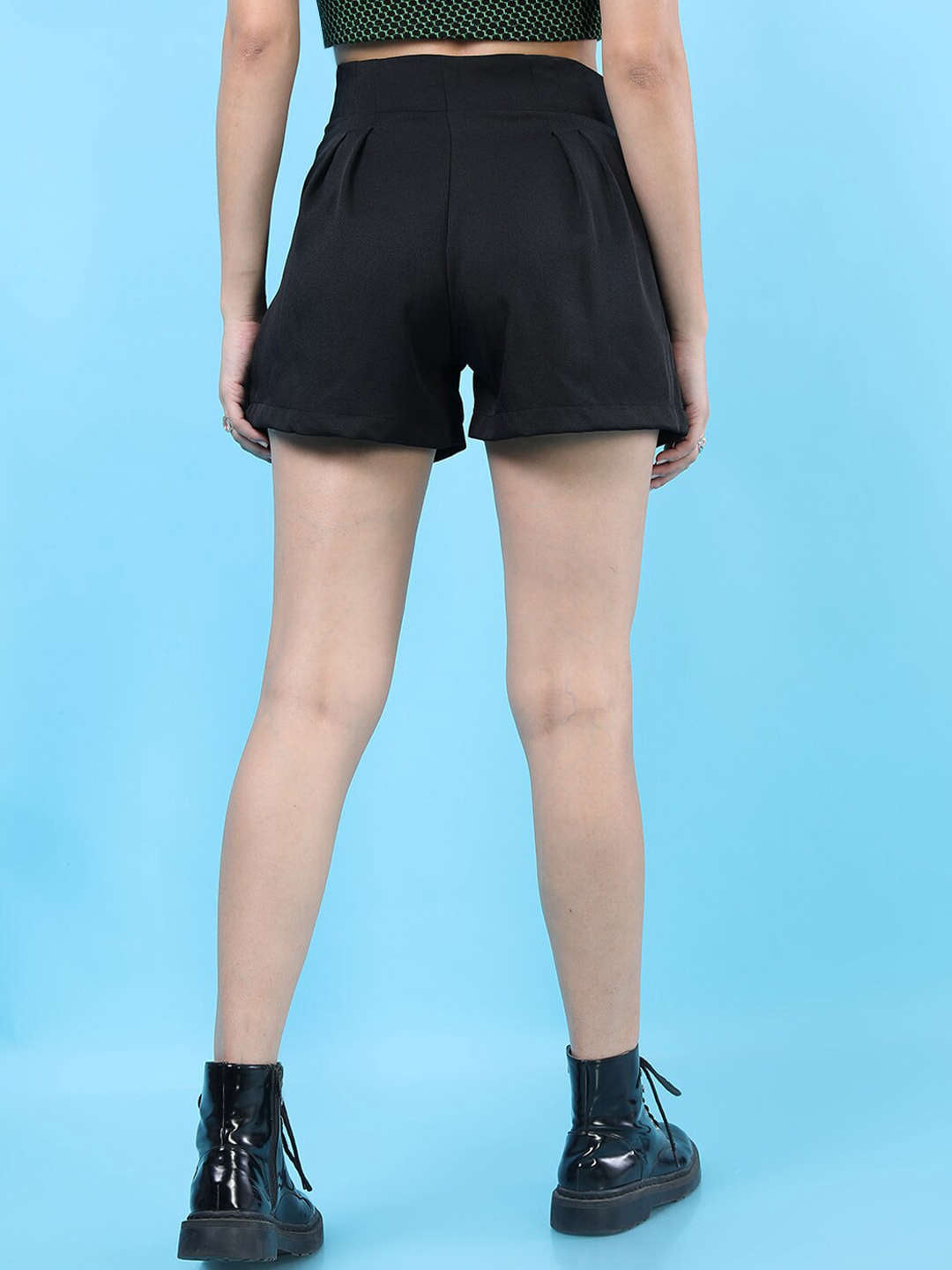 Shop Women Solid Flared Shorts Online.