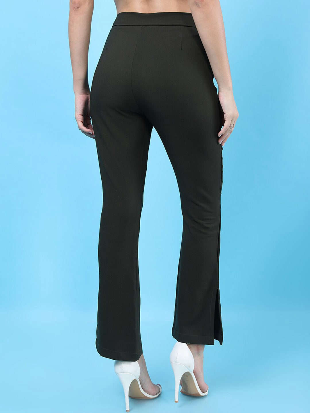 Shop Women Straight Leg Tapered Pants With Slit Online.