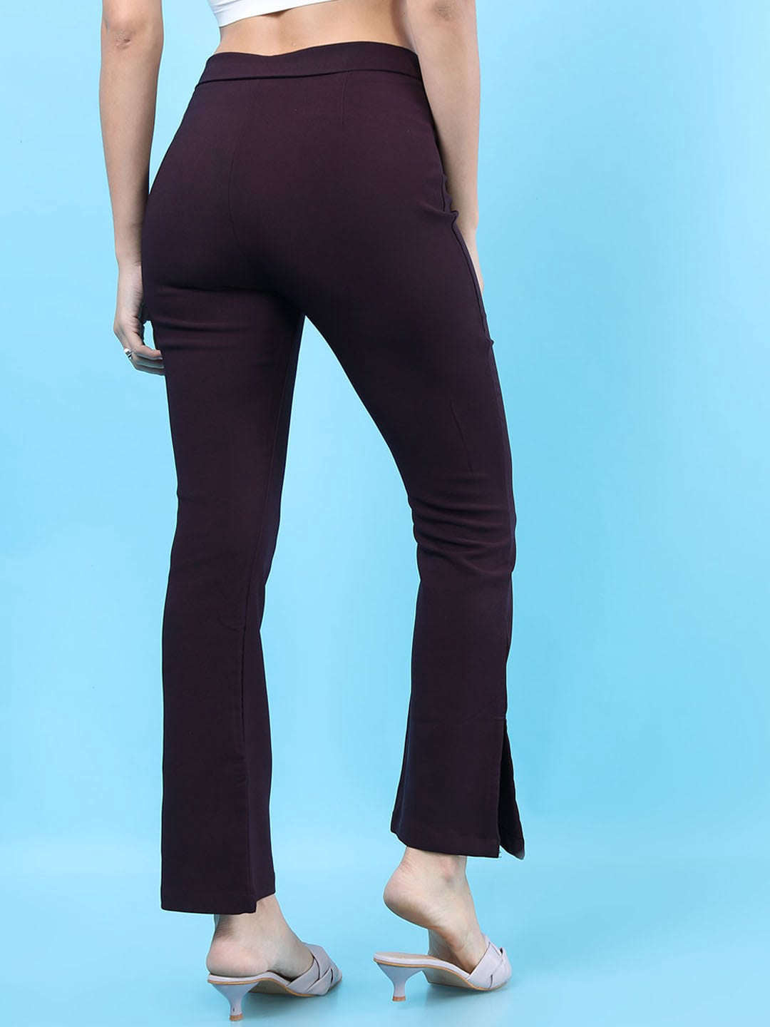 Shop Women Straight Leg Tapered Pants With Slit Online.