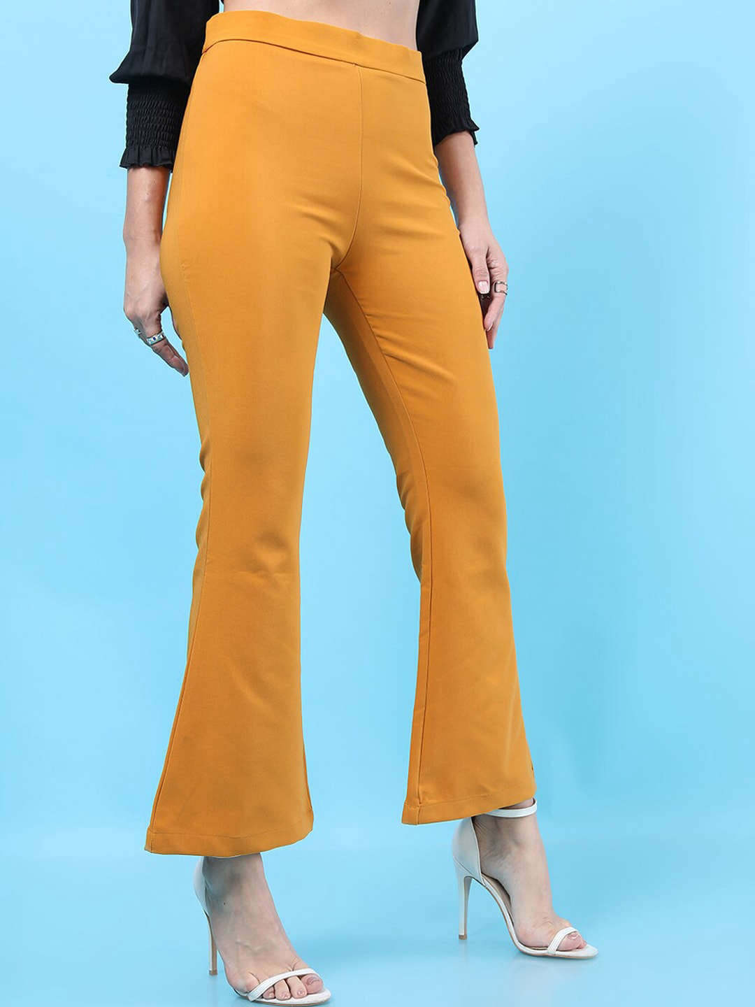 Shop Women Solid Bootcut Pant Online.