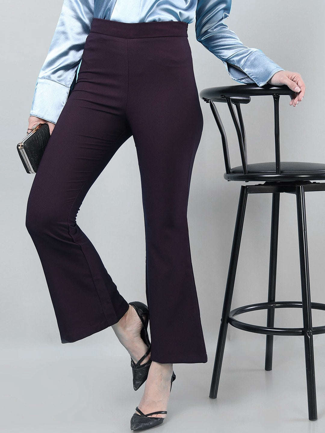 Shop Women Solid Bootcut Pant Online.