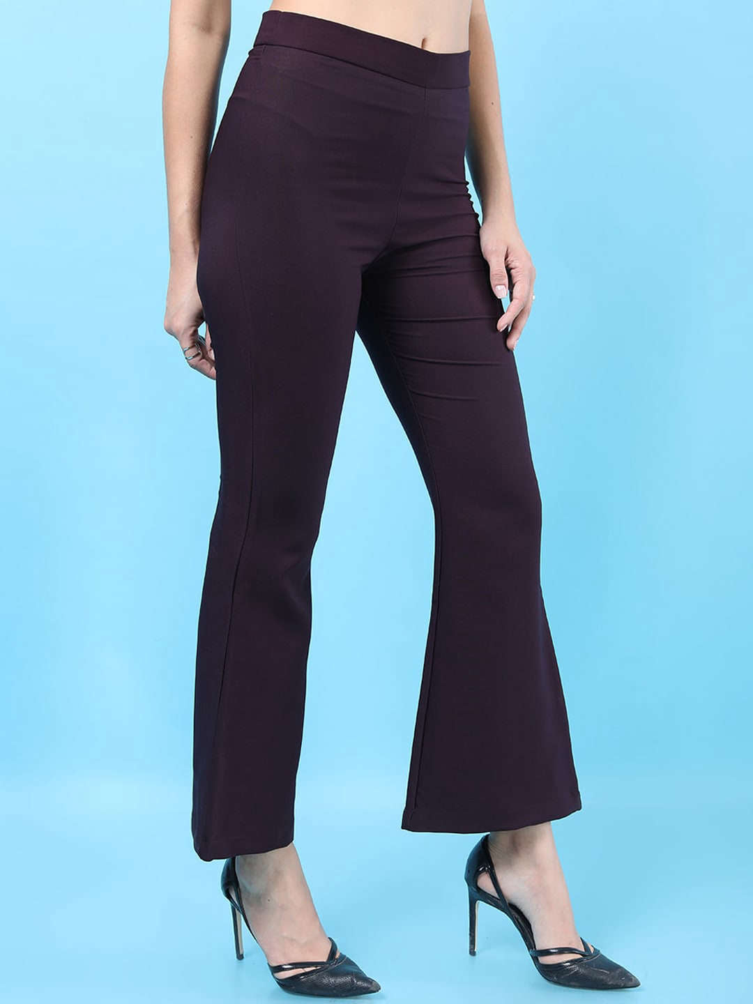 Shop Women Solid Bootcut Pant Online.