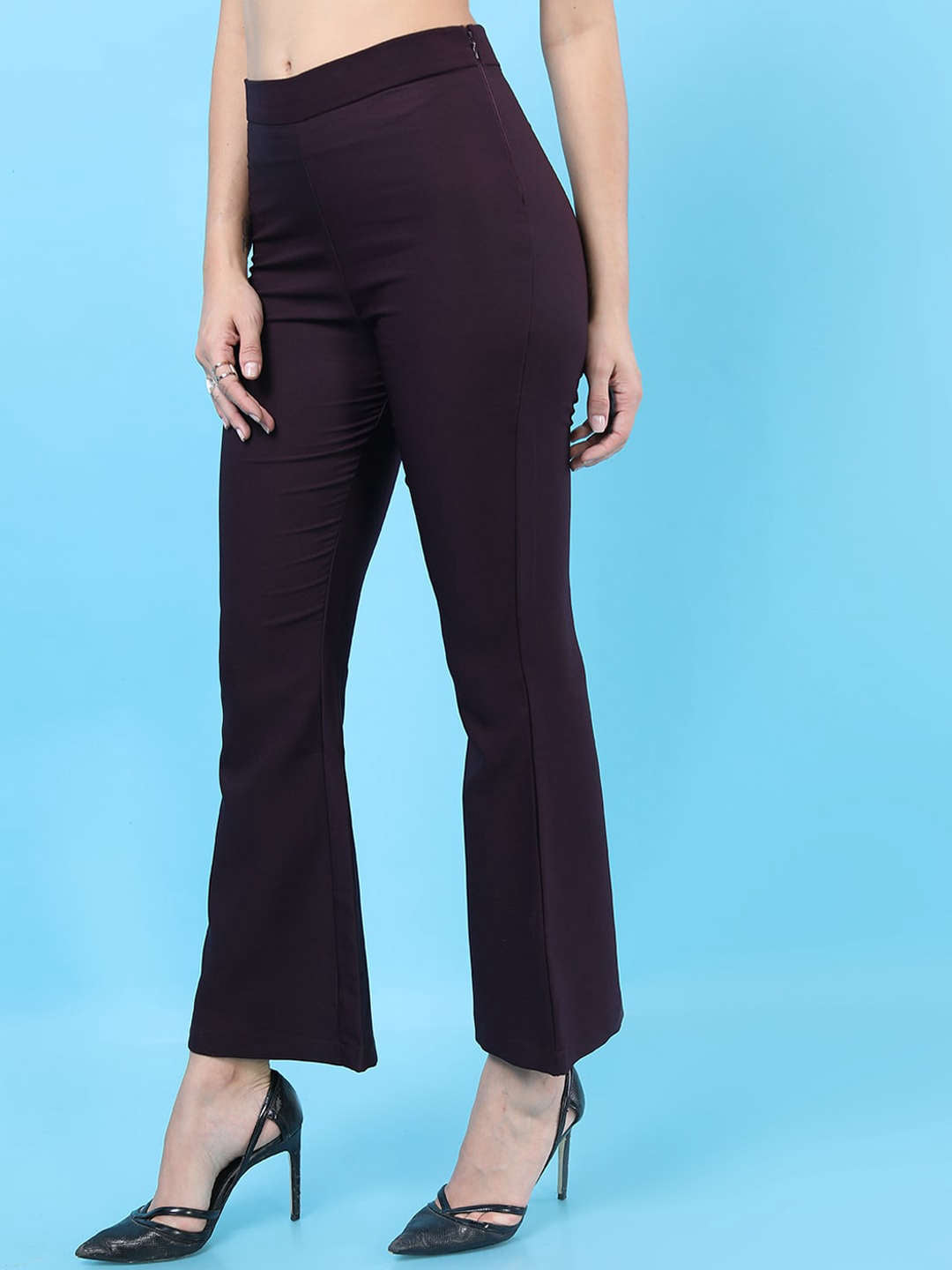 Shop Women Solid Bootcut Pant Online.