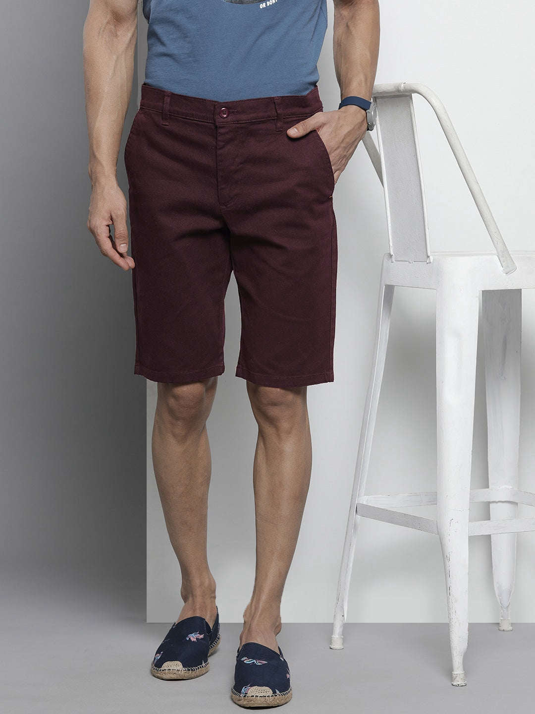 Shop Men Solid Chino Shorts Online.