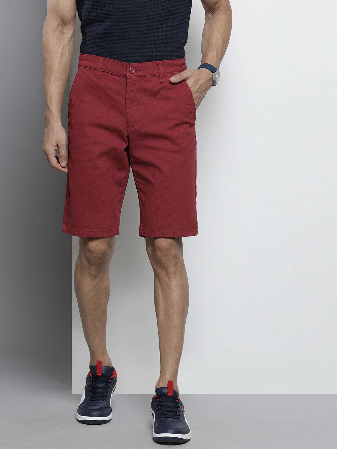 Shop Men Solid Chino Shorts Online.