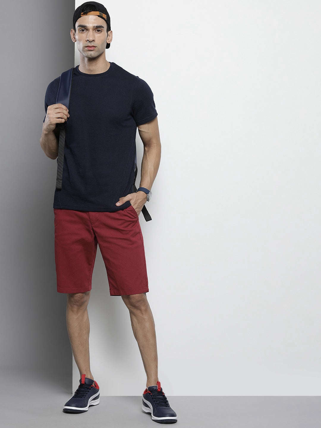 Shop Men Solid Chino Shorts Online.