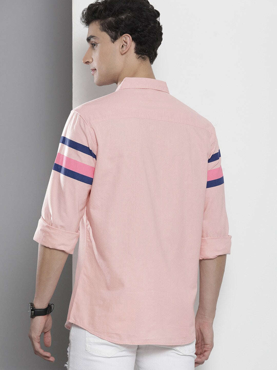 Shop Men Placement Striped Shirt Online.