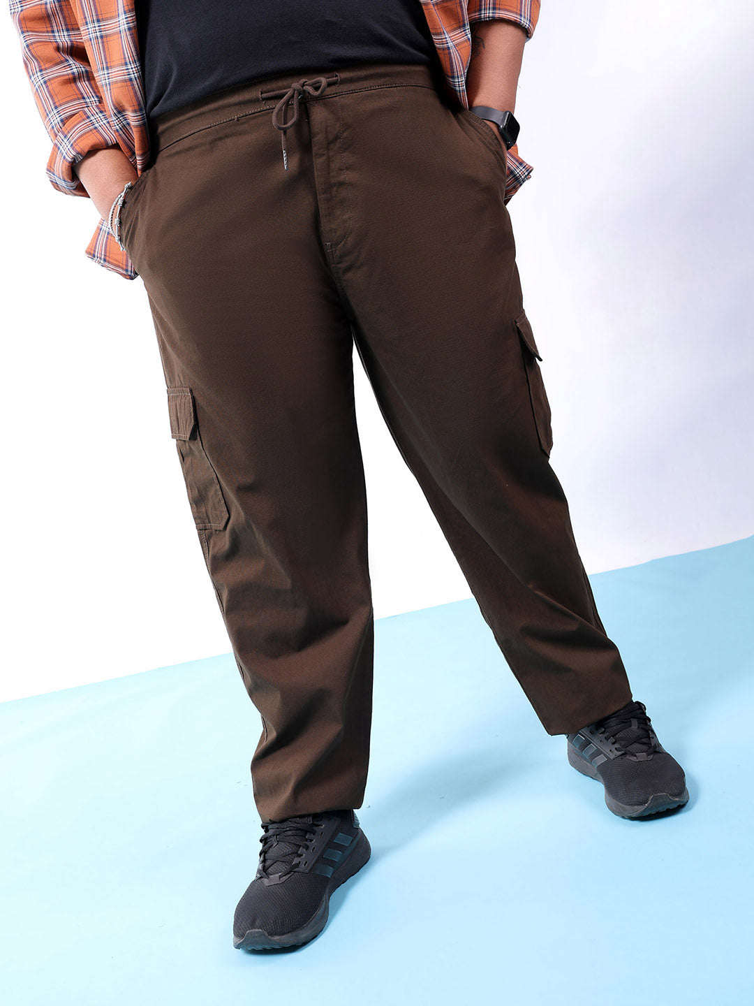 Shop Men Solid Plus Size Trouser Online.