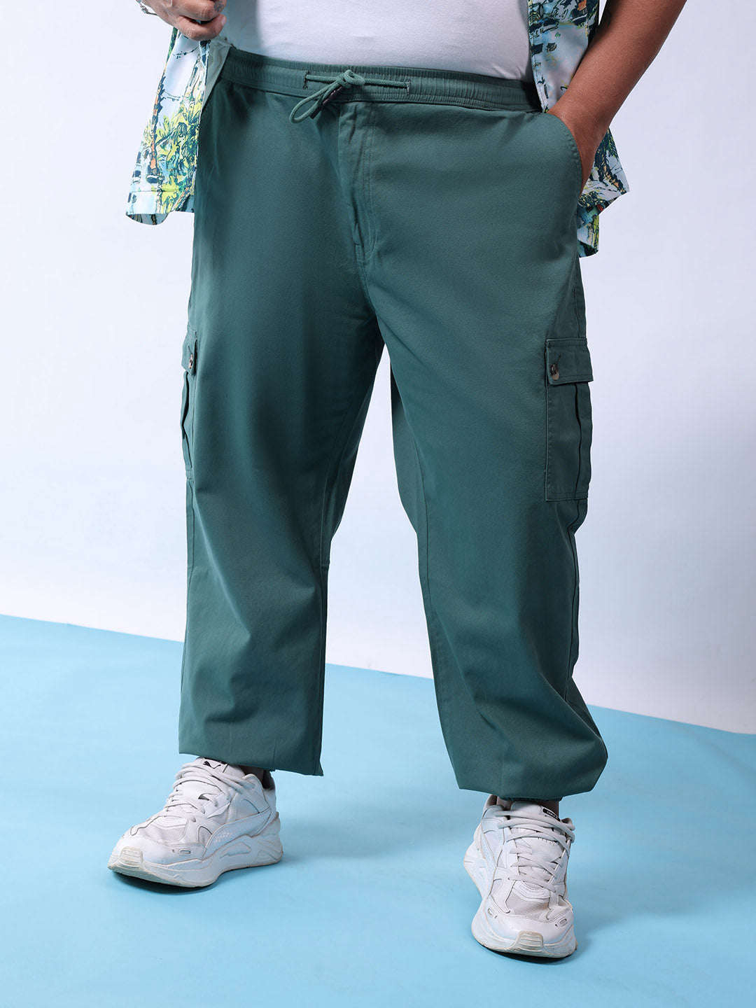 Shop Men Solid Plus Size Trouser Online.