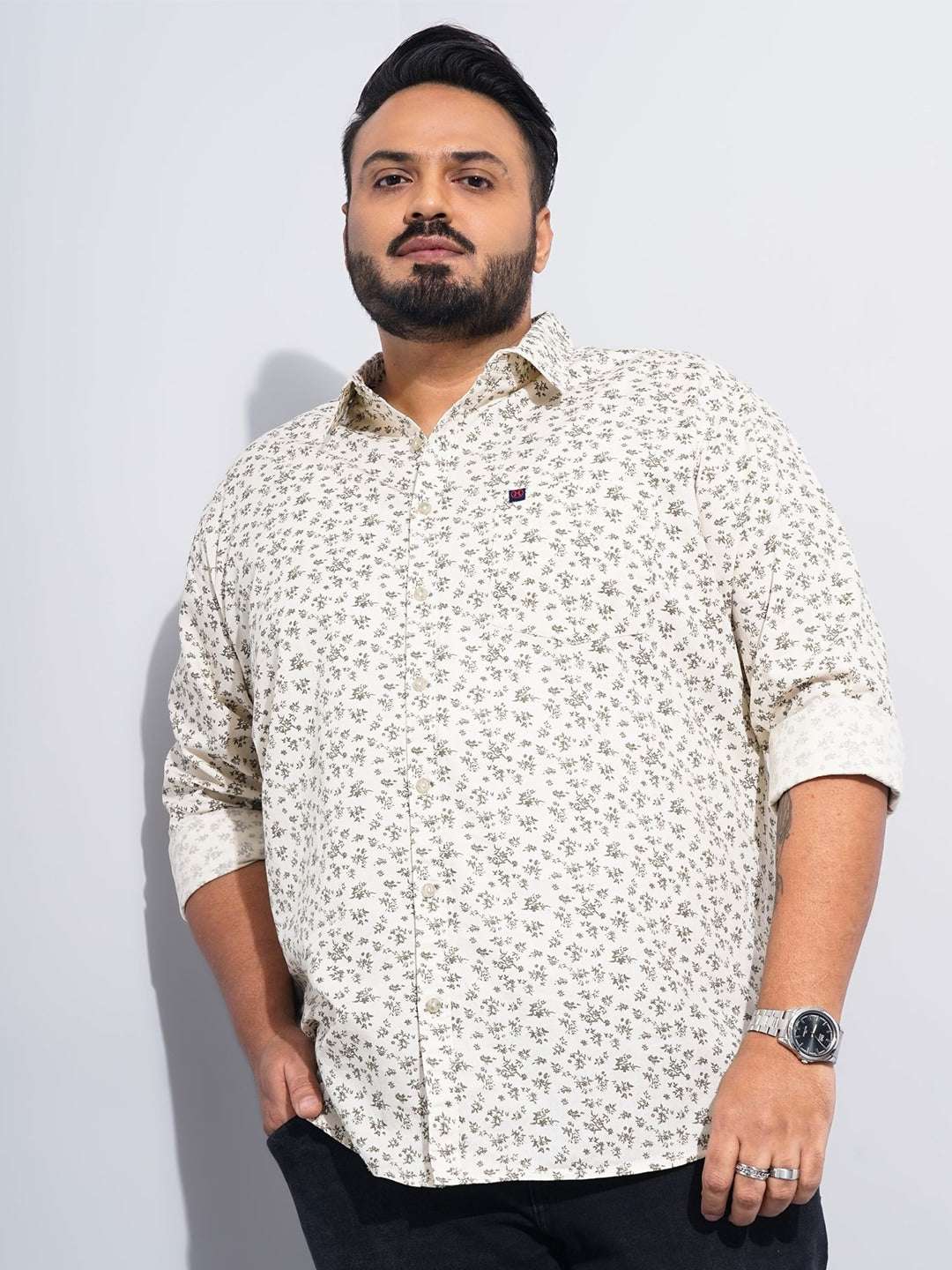 Shop Men Plus Size Floral Printed Shirt Online.