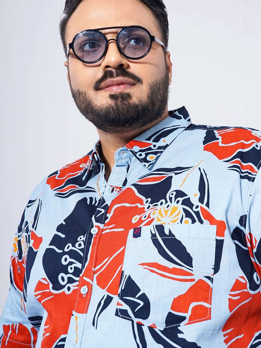 Shop Men Plus Size Floral Printed Shirt Online.