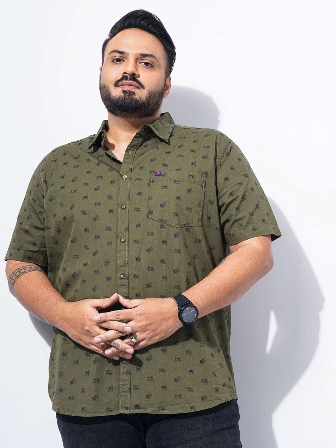 Shop Men Plus Size Floral Printed Shirt Online.