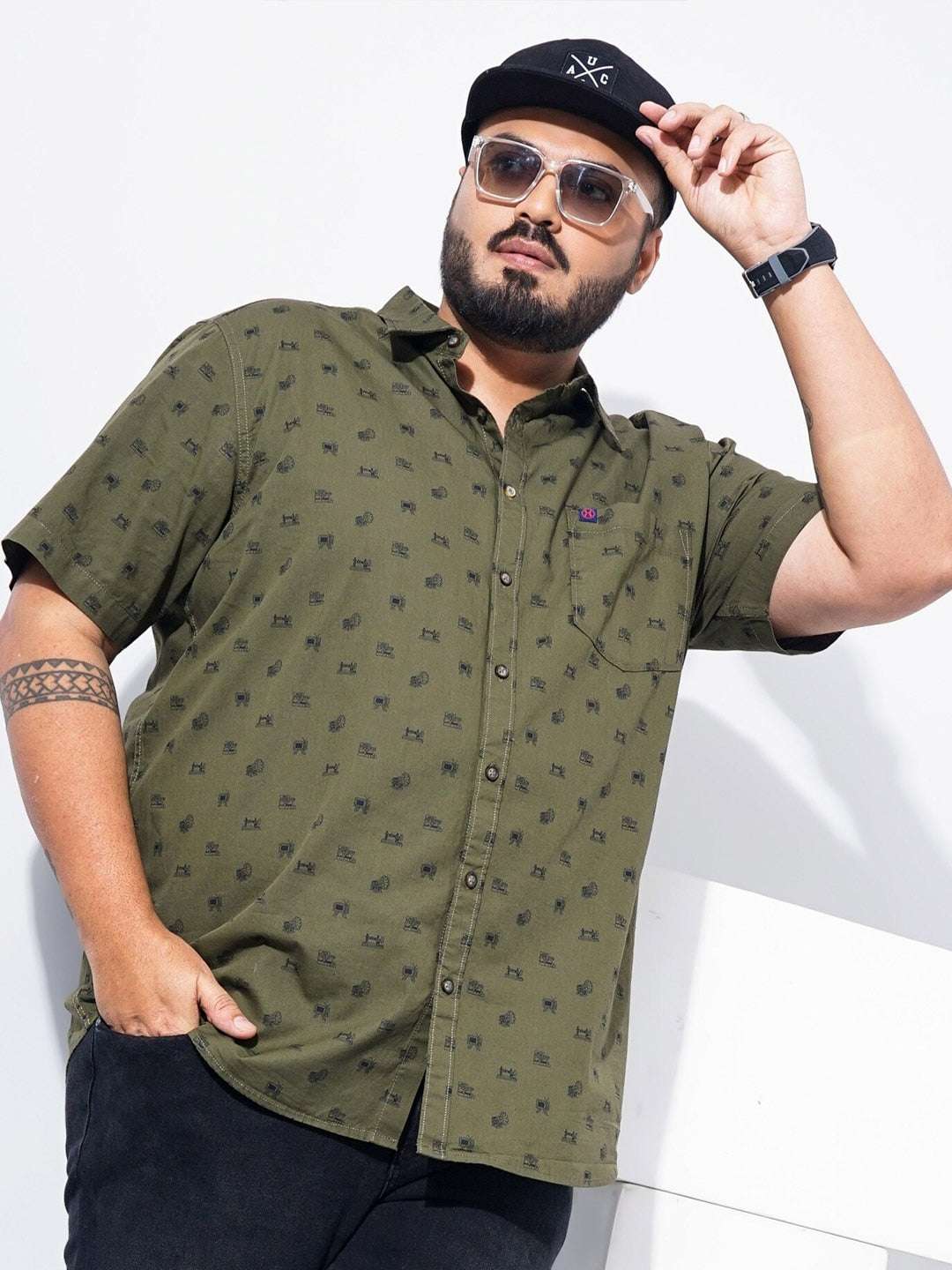 Shop Men Plus Size Floral Printed Shirt Online.