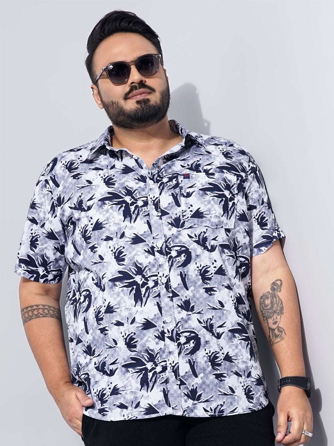 Shop Men Plus Size Floral Printed Shirt Online.