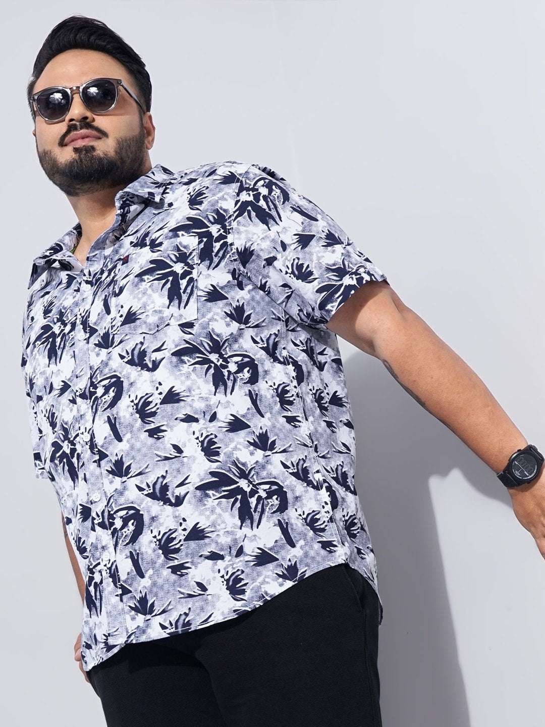 Shop Men Plus Size Floral Printed Shirt Online.