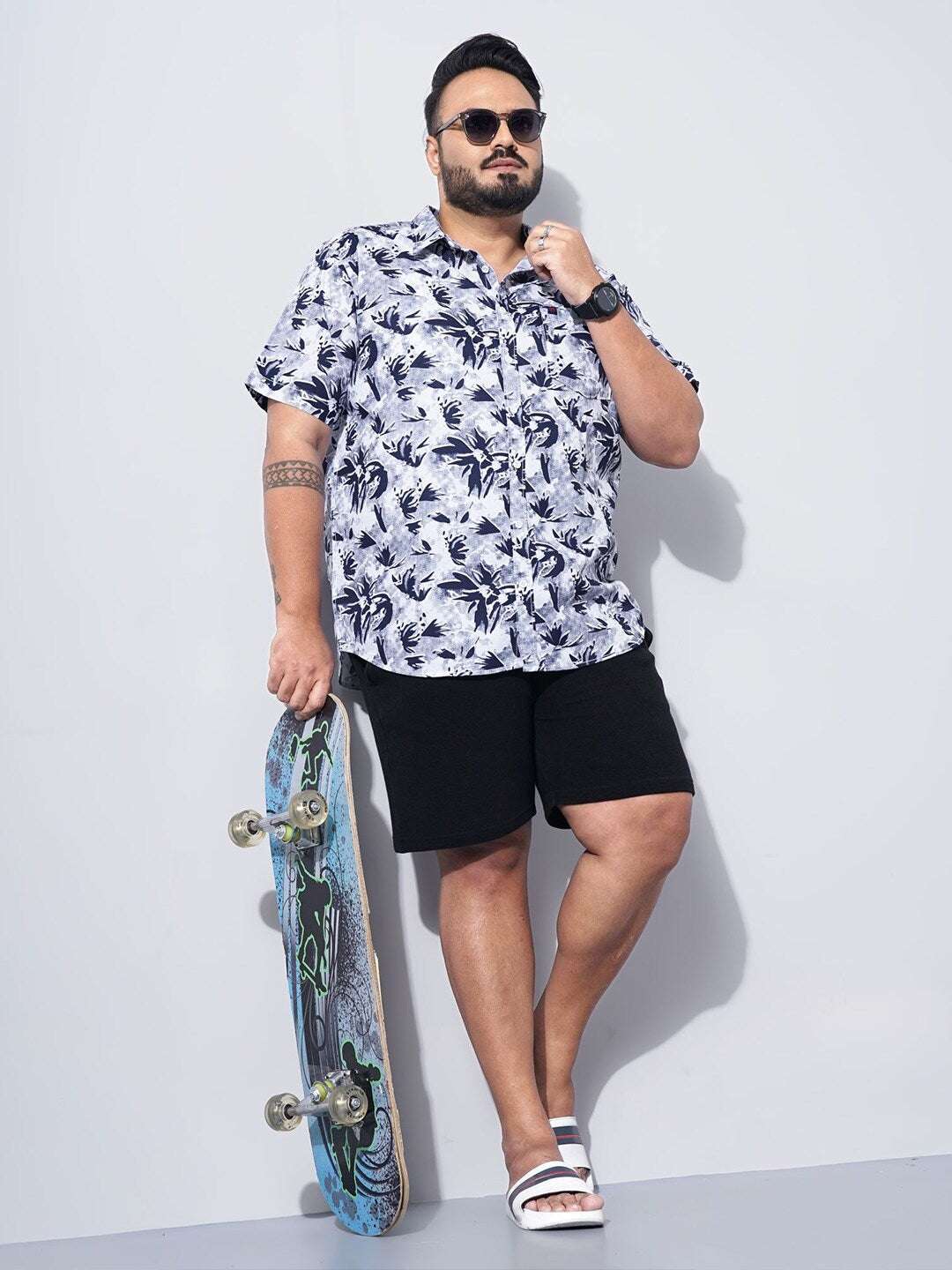 Shop Men Plus Size Floral Printed Shirt Online.