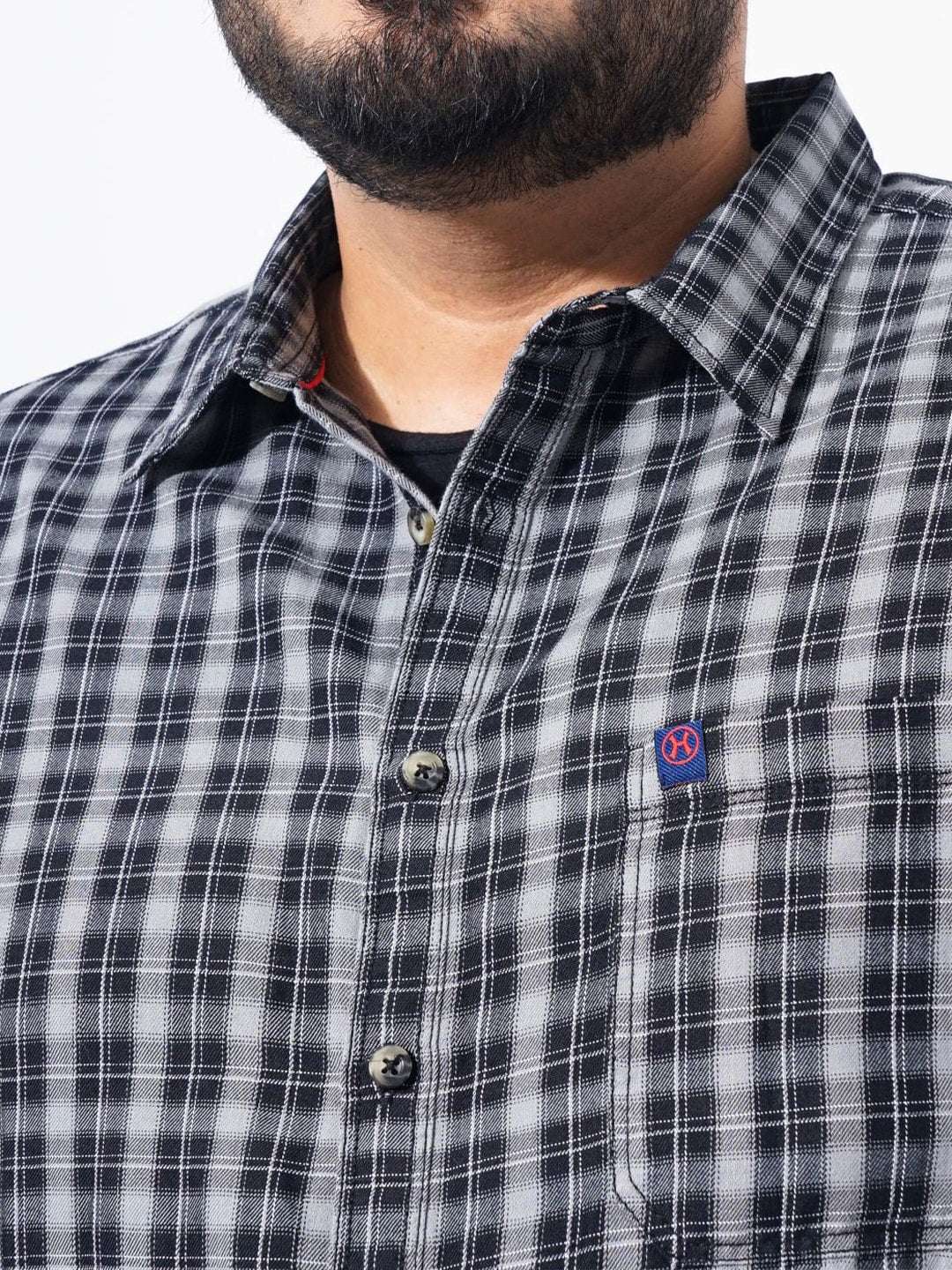 Shop Men Plus Size Checked Shirt Online.