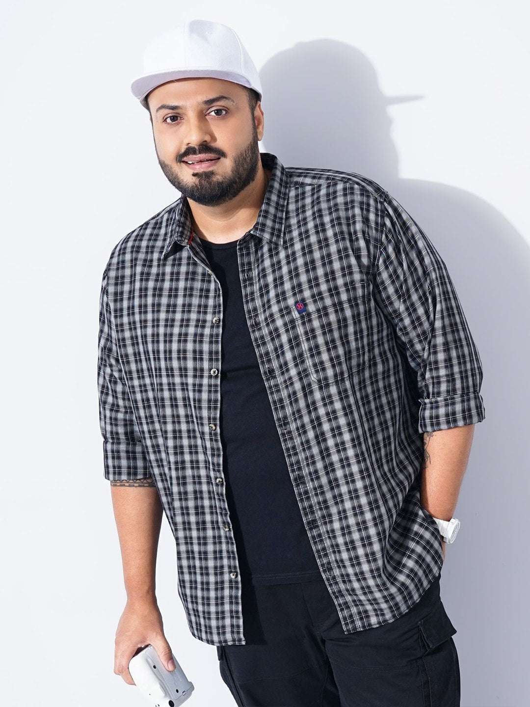 Shop Men Plus Size Checked Shirt Online.