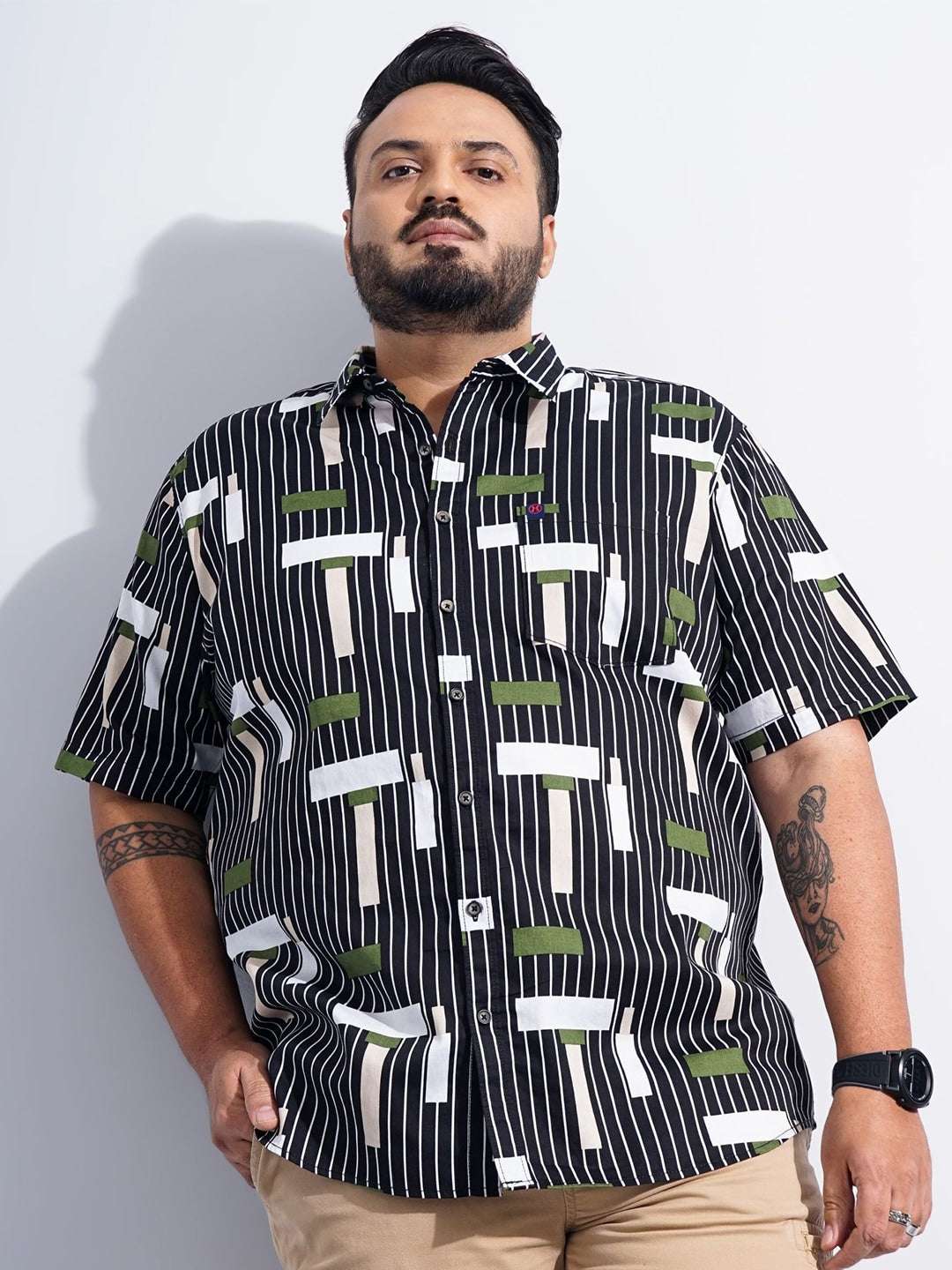 Shop Men Plus Size Checked Shirt Online.