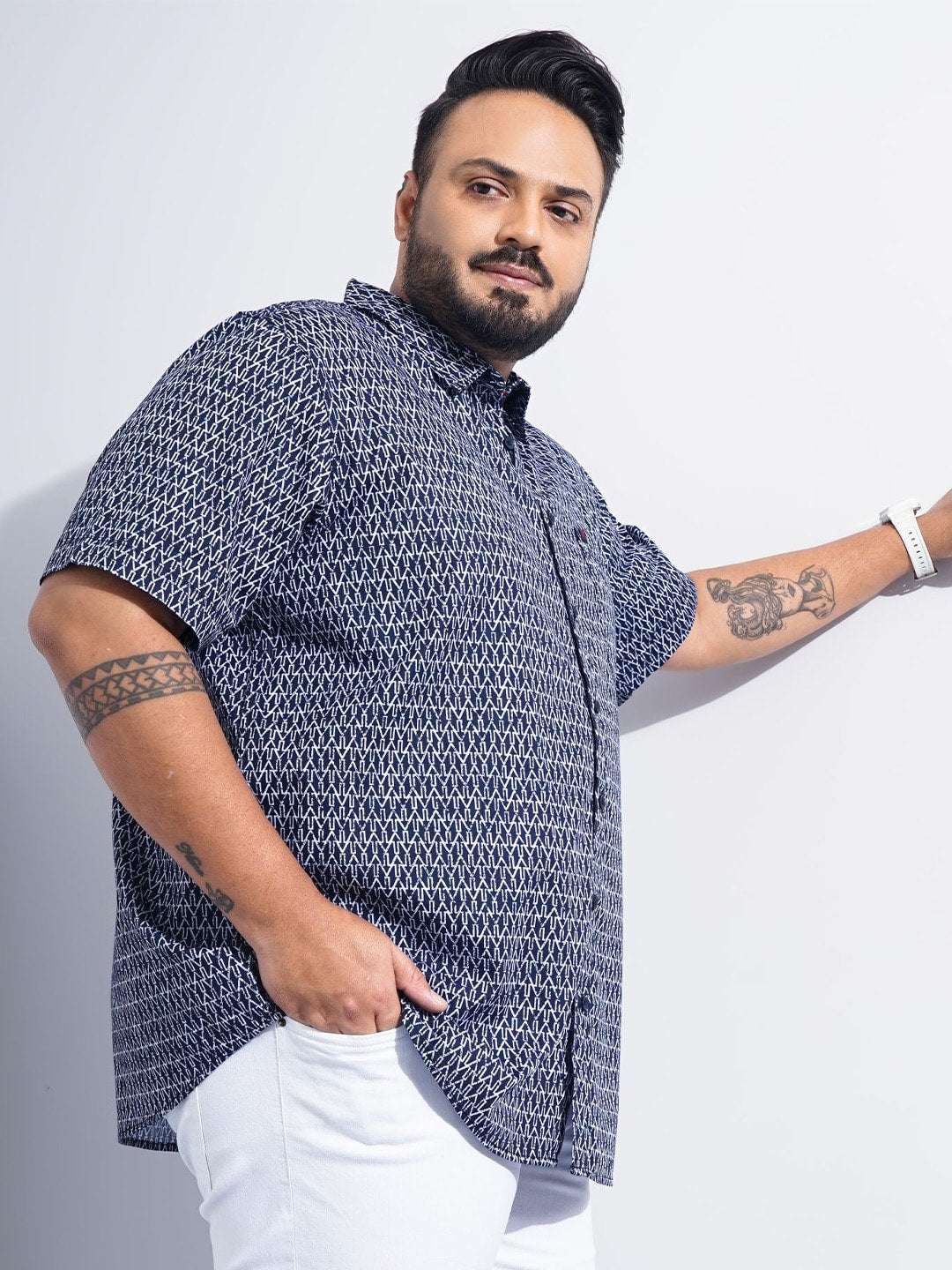 Shop Men Plus Size Checked Shirt Online.