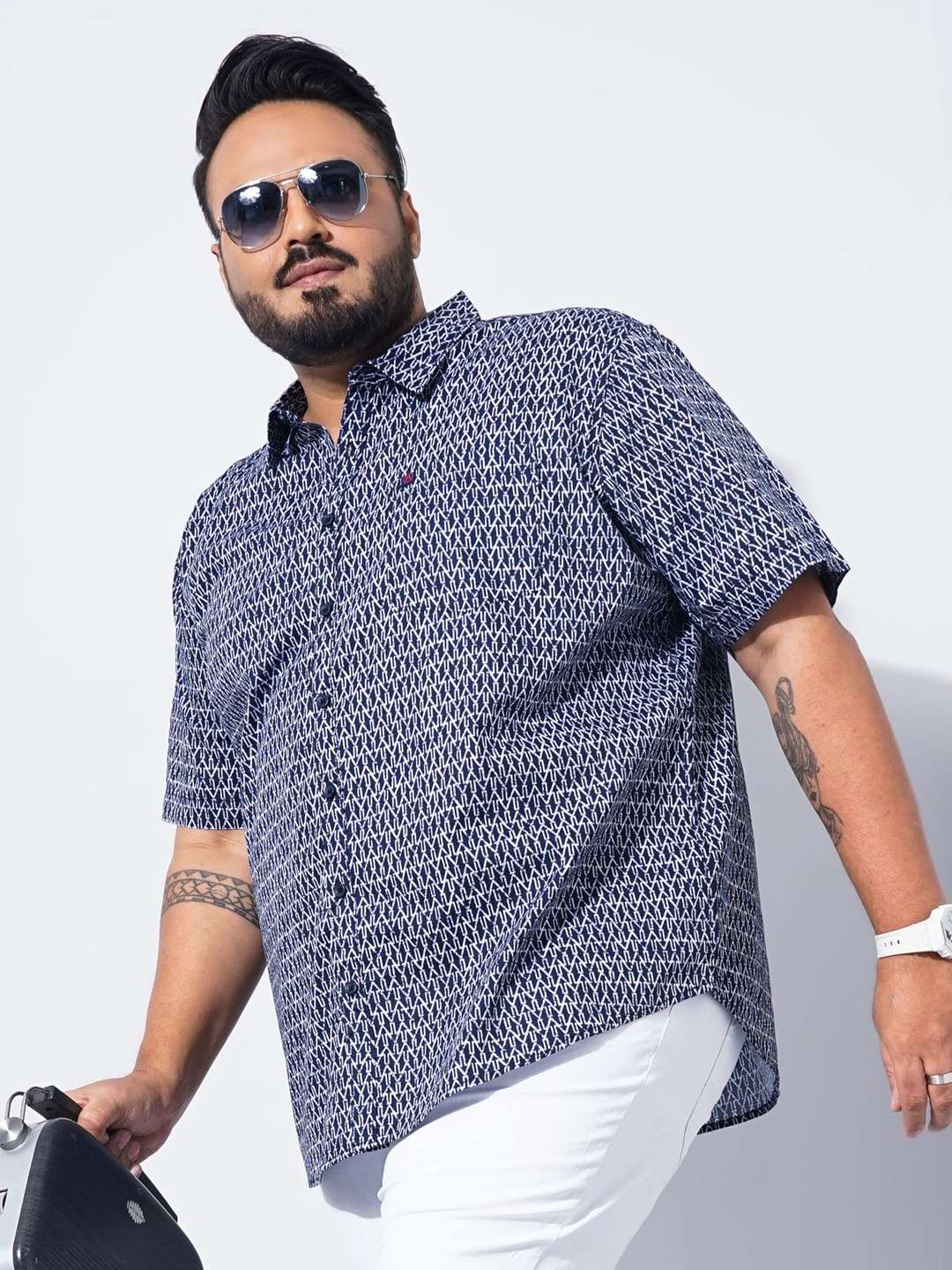 Shop Men Plus Size Checked Shirt Online.