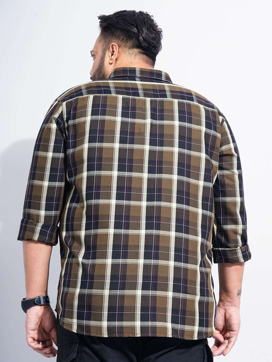 Shop Men Plus Size Checked Shirt Online.