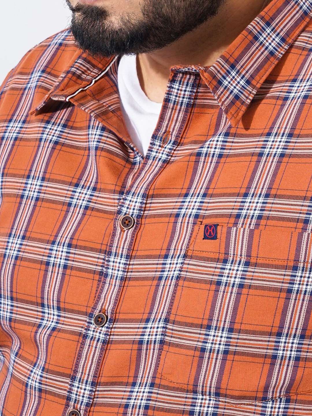 Shop Men's Checked Plus Size Shirt Online.