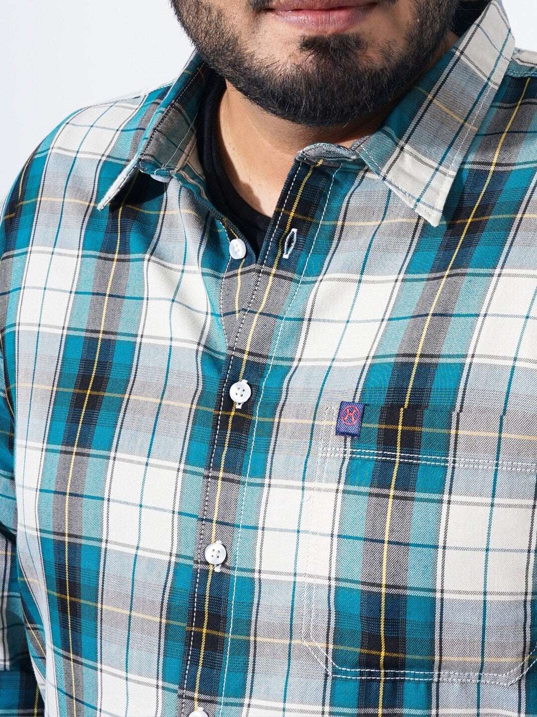 Shop Men Plus Size Checked Shirt Online.