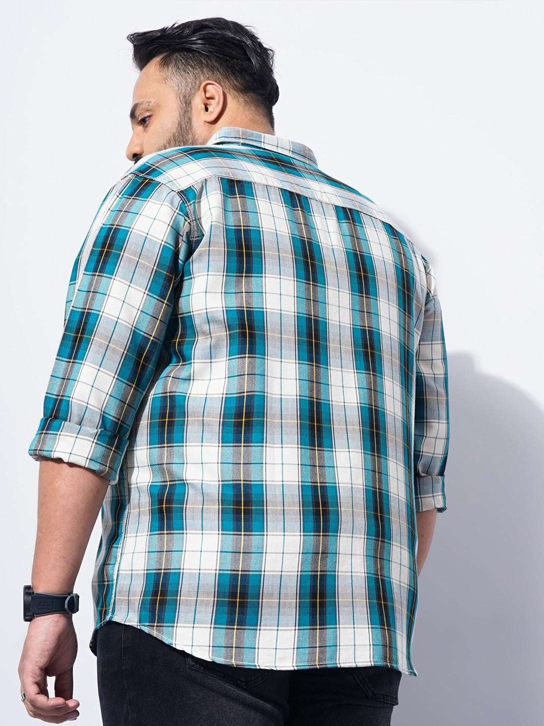 Shop Men Plus Size Checked Shirt Online.