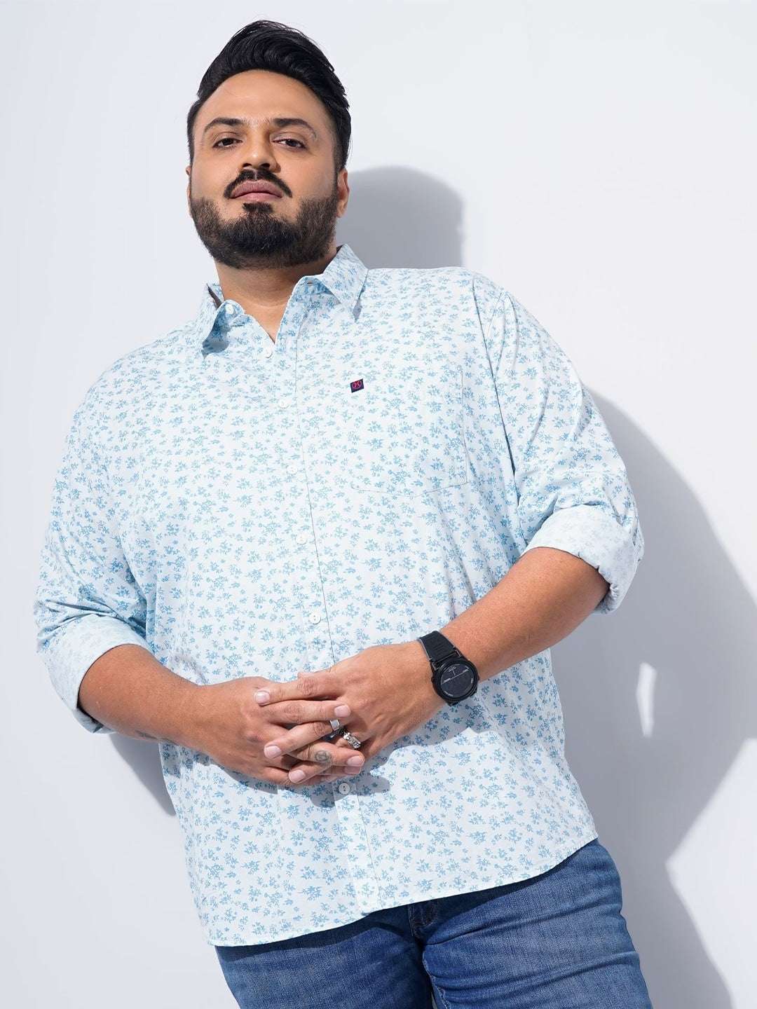 Shop Men Plus Size Floral Printed Shirt Online.