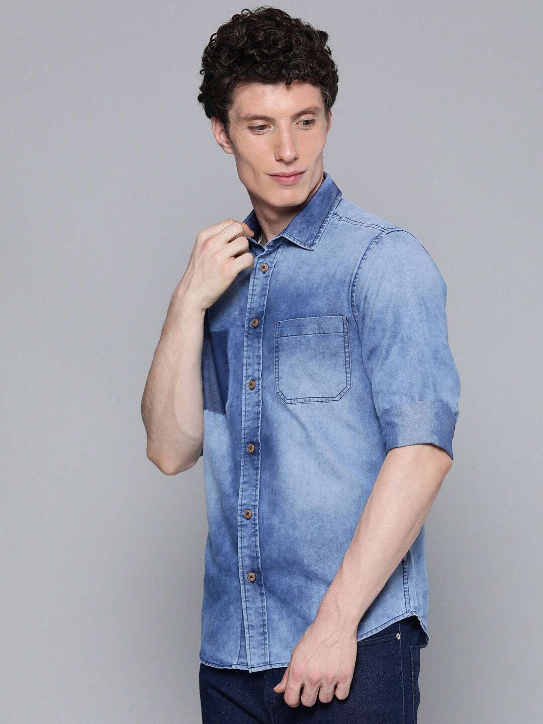 Shop The Indian Garage Co Slim Fit Opaque Casual Shirt Online.