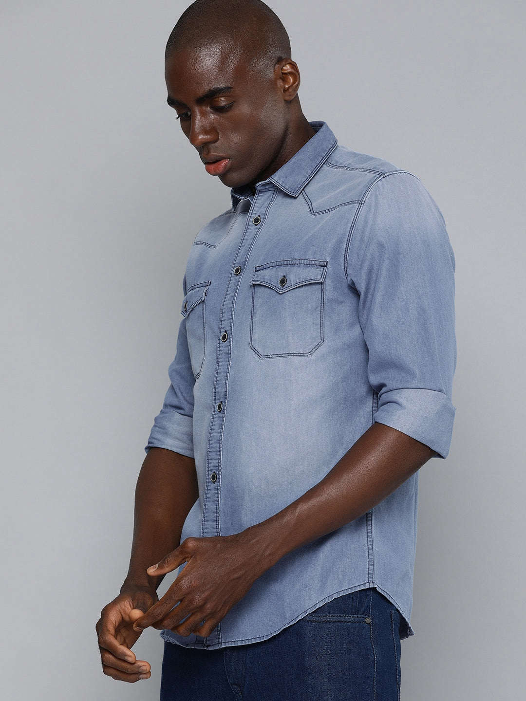 Shop Men's Solid Slim Fit Shirt Online.