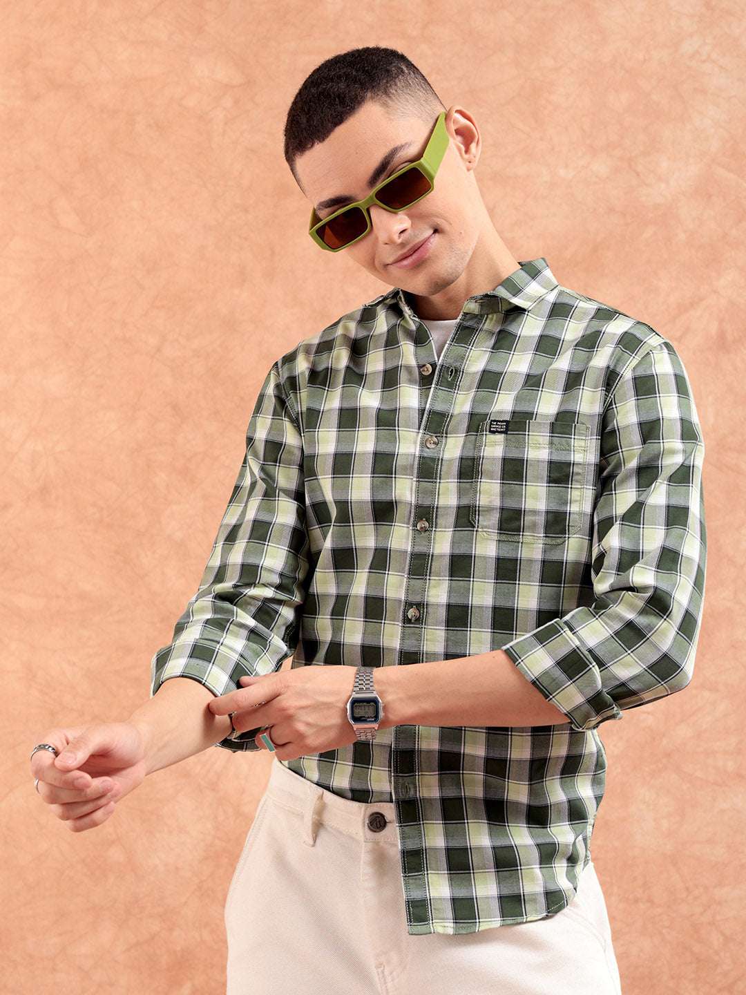 Shop Men Checked Shirt Online.