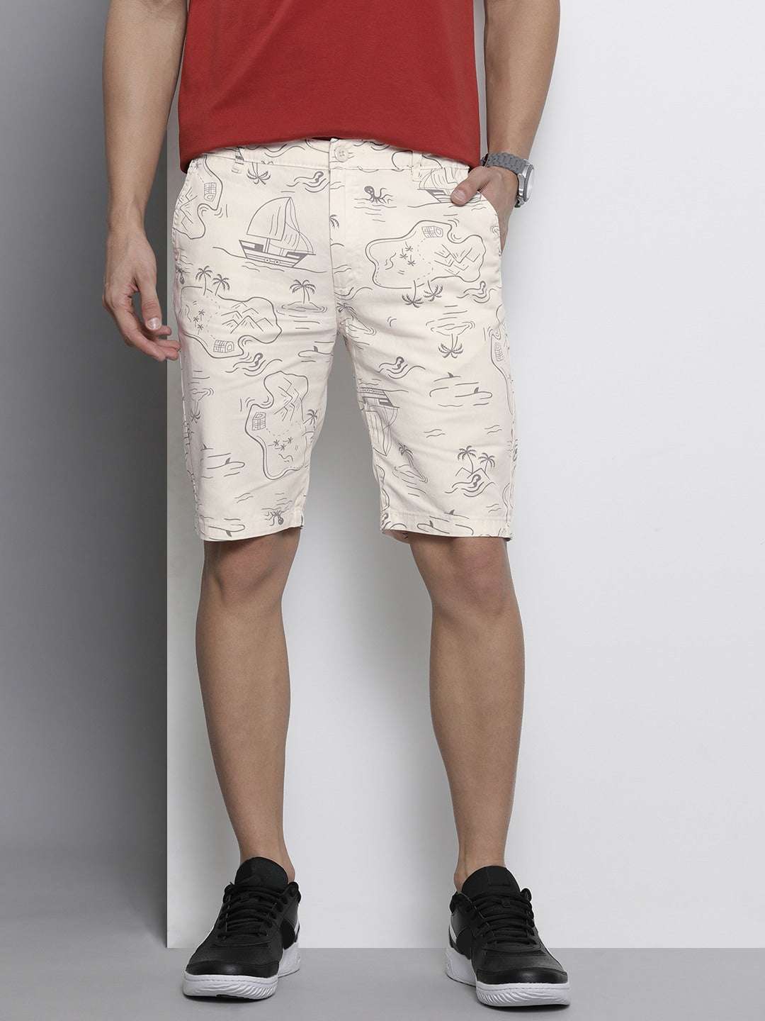 Shop Men Abstract Printed Shorts Online.