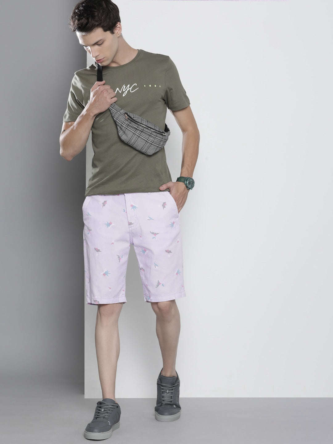 Shop Men Abstract Printed Shorts Online.