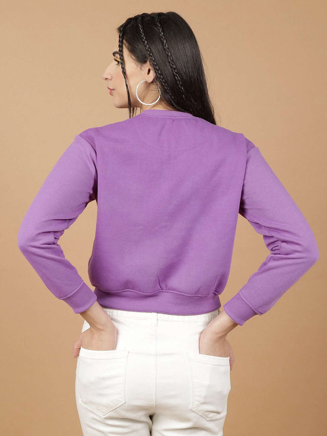 Shop Women's Solid Regular Fit Sweatshirt Online.