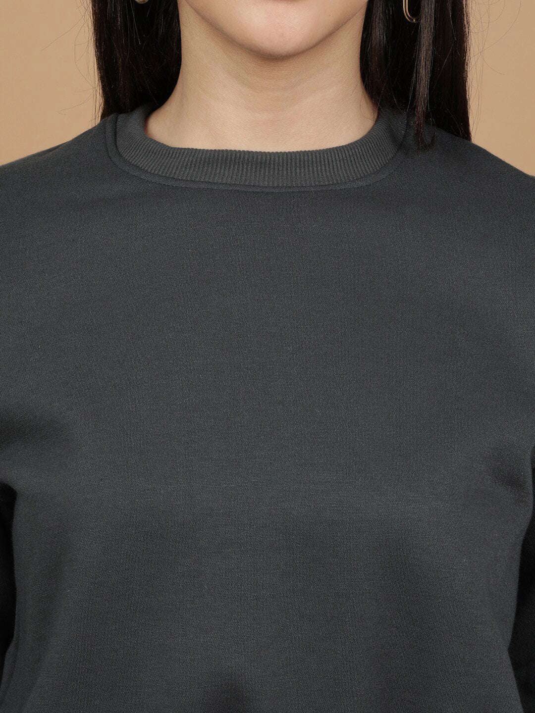 Shop Women's Solid Regular Fit Sweatshirt Online.