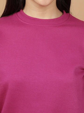 Shop Women's Solid Regular Fit Sweatshirt Online.