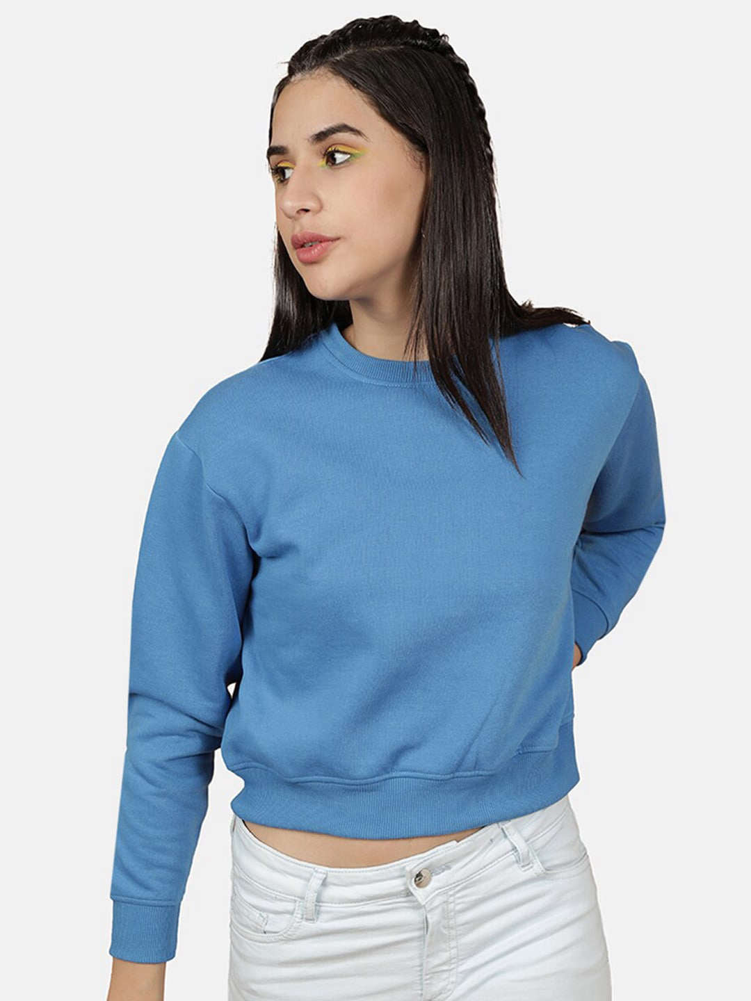 Shop Women's Solid Regular Fit Sweatshirt Online.