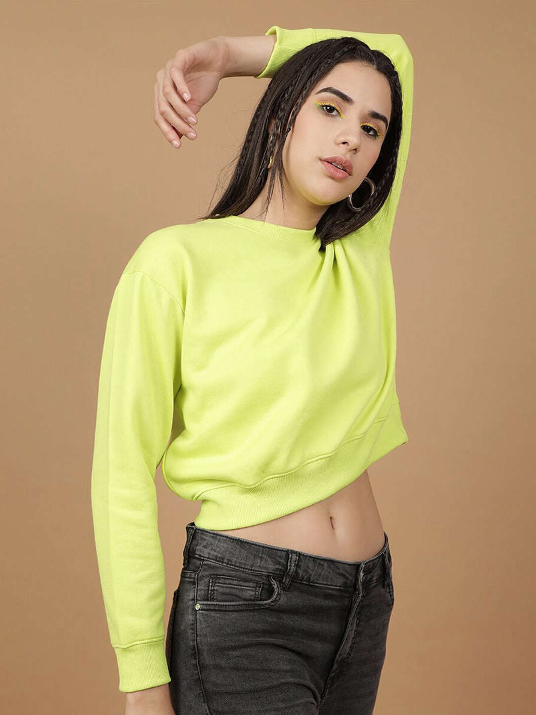 Shop Women's Solid Regular Fit Sweatshirt Online.