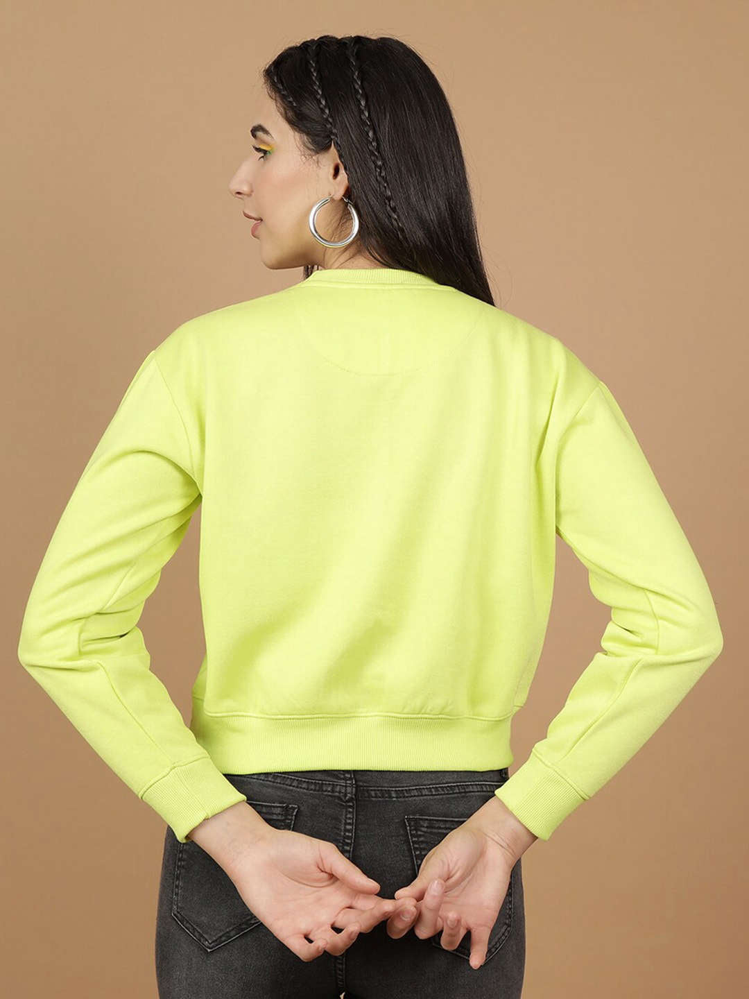 Shop Women's Solid Regular Fit Sweatshirt Online.