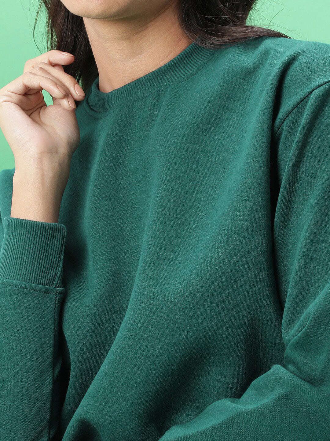 Shop Women's Solid Regular Fit Sweatshirt Online.