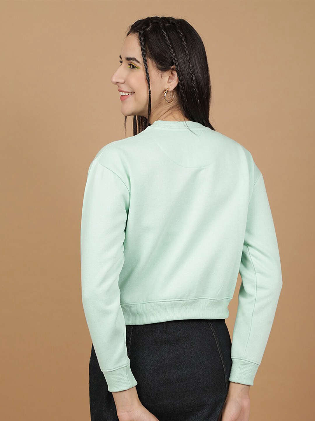 Shop Women's Solid Regular Fit Sweatshirt Online.